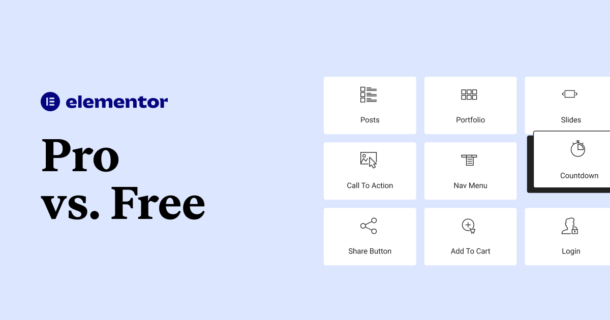 Elementor ฟรี กับ Elementor Pro